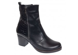 Ghete dama casual imblanite din piele naturala de culoare neagra GD206NBOX